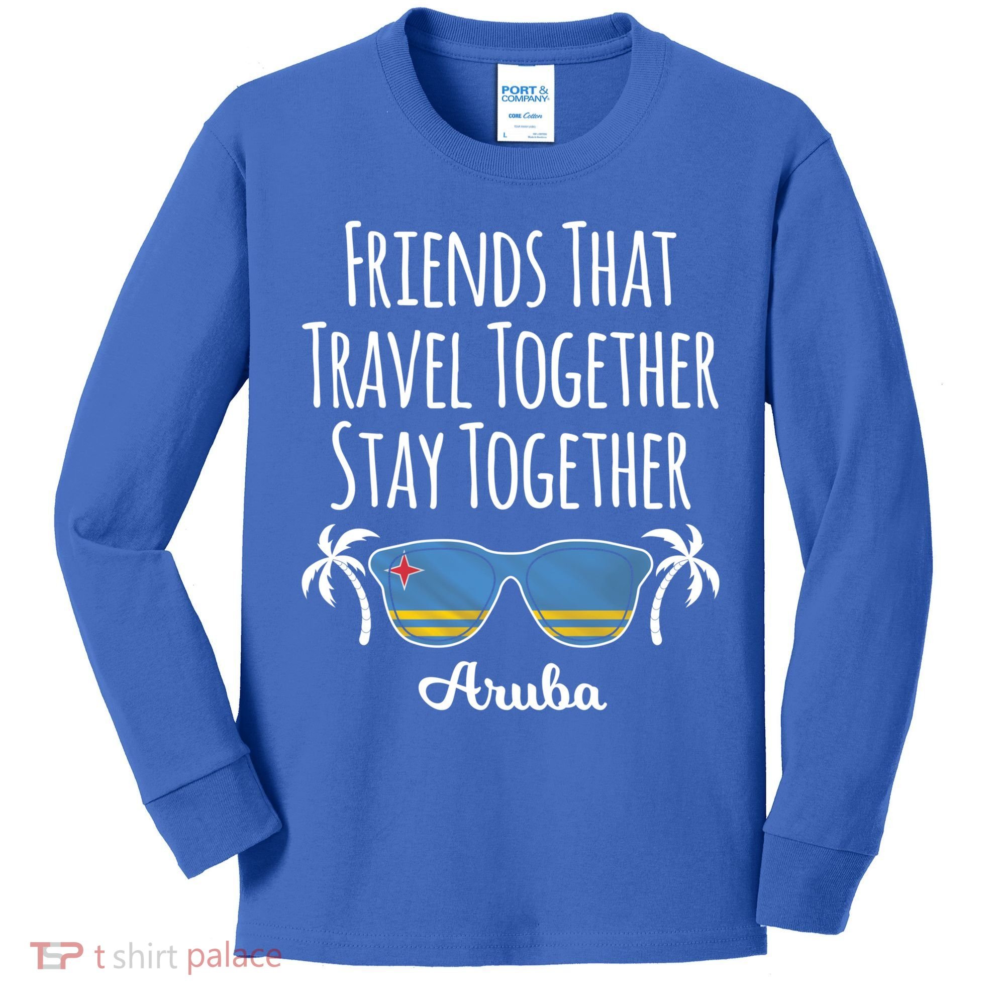 Friends That Travel Together Aruba Trip Cute Gift Kids Long Sleeve Shirt