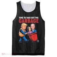 Funny Trump Time To Take Out The Garbage Mesh Reversible Basketball Jersey Tank thumb 0