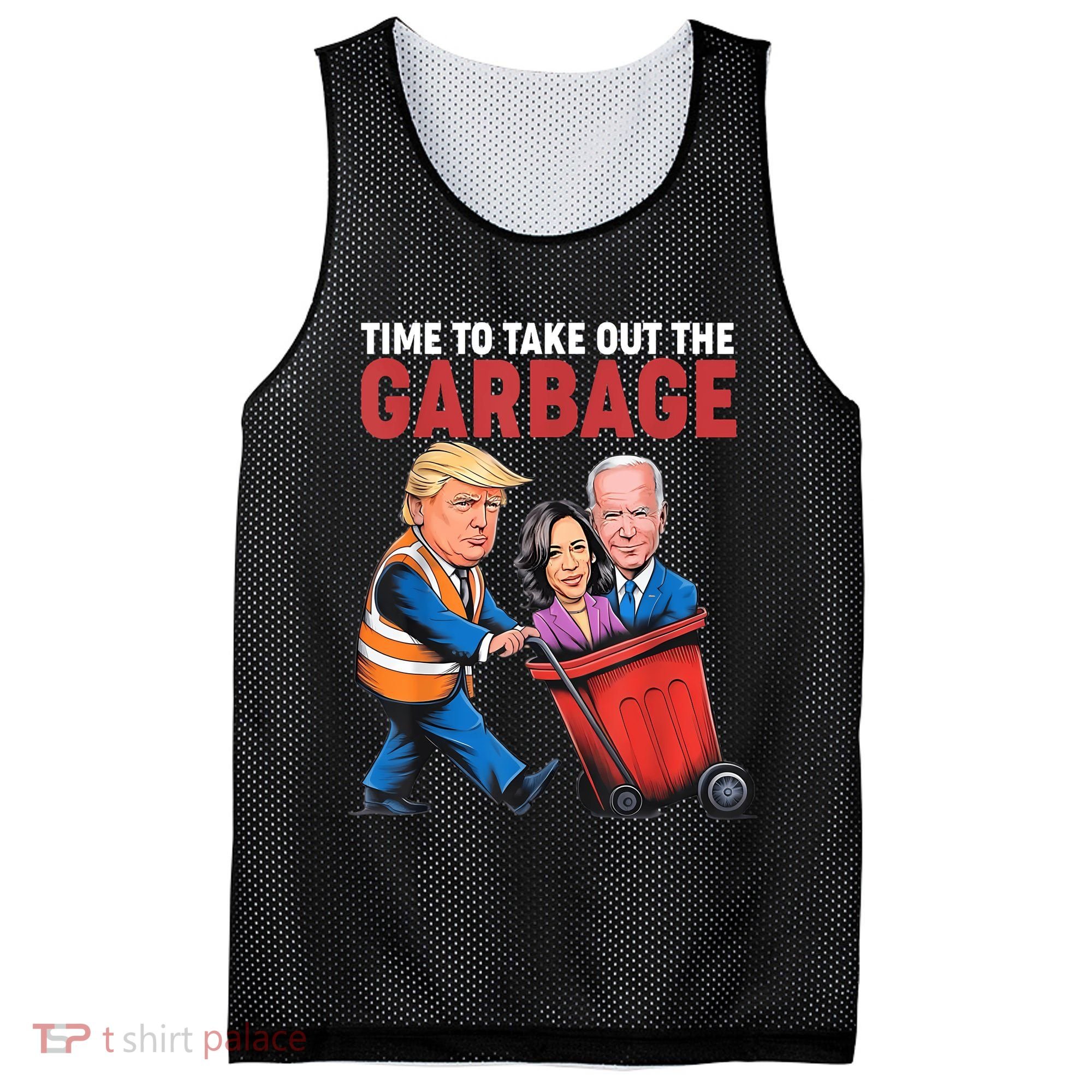 Funny Trump Time To Take Out The Garbage Mesh Reversible Basketball Jersey Tank