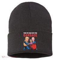 Funny Trump Time To Take Out The Garbage Sustainable Knit Beanie thumb 0