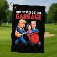Funny Trump Time To Take Out The Garbage Golf Towel thumb 1