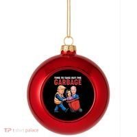 Funny Trump Time To Take Out The Garbage Plastic Christmas Ball Ornament thumb 0