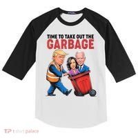 Funny Trump Time To Take Out The Garbage Kids Colorblock Raglan Jersey thumb 0