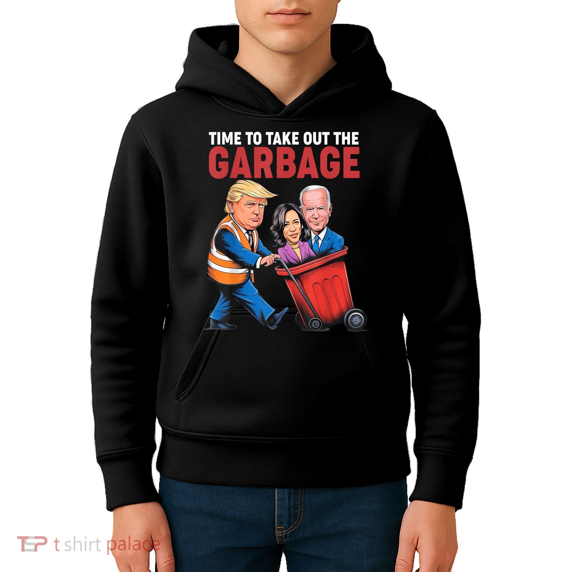 Funny Trump Time To Take Out The Garbage Kids Hoodie