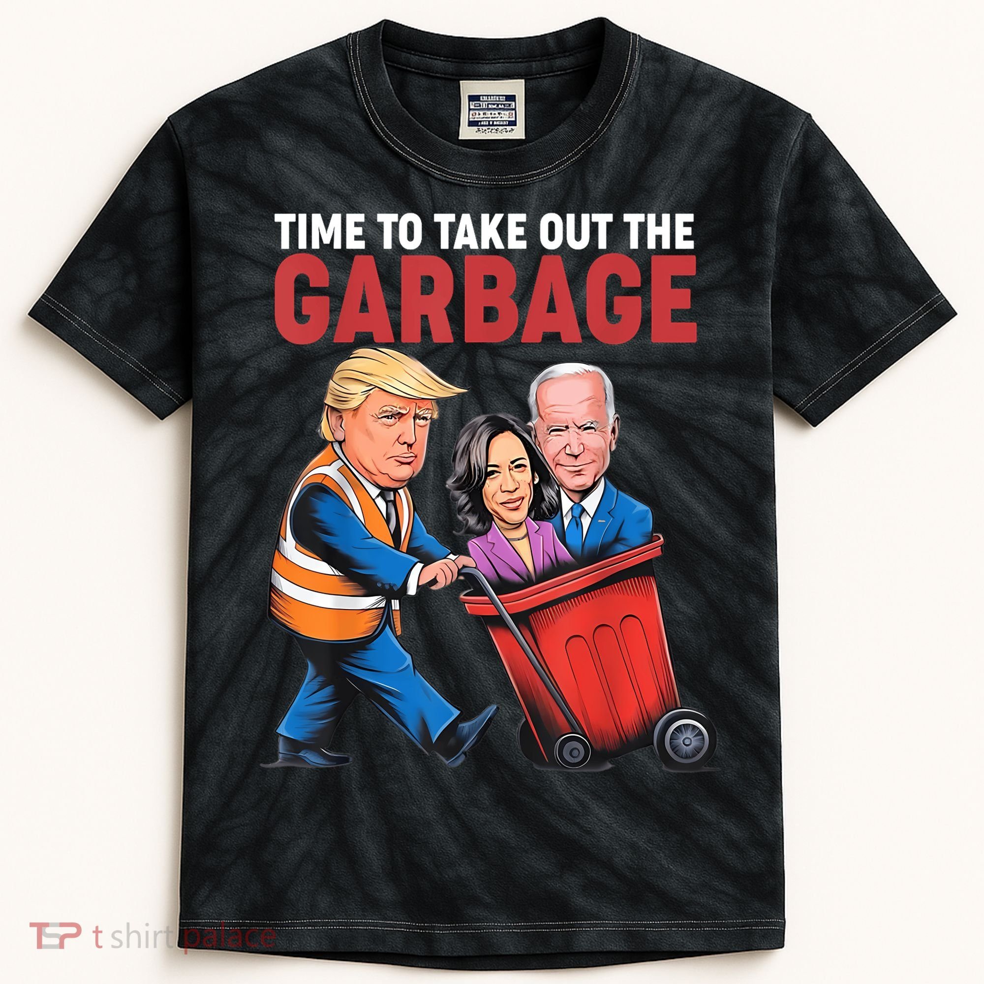 Funny Trump Time To Take Out The Garbage Kids Tie-Dye T-Shirt
