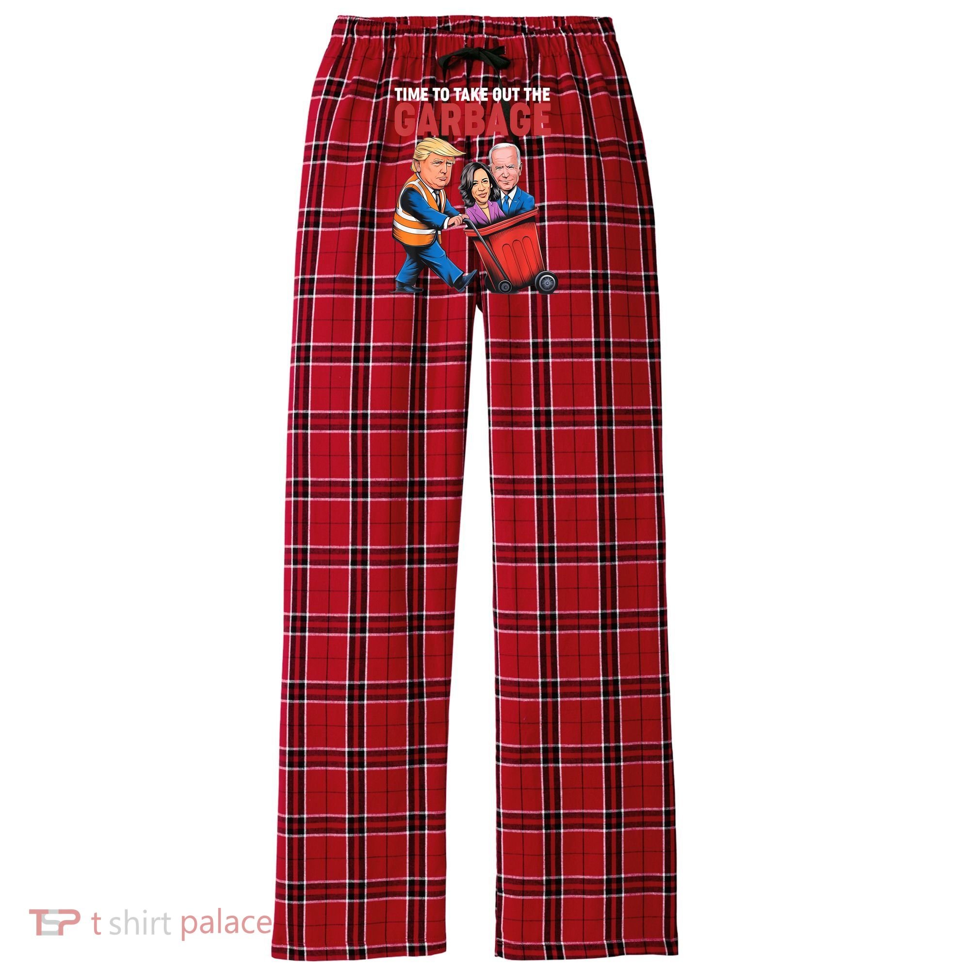 Funny Trump Time To Take Out The Garbage Women's Flannel Plaid Pajama Pants