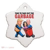 Funny Trump Time To Take Out The Garbage Ceramic Ornament thumb 0
