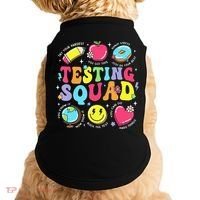 Funny Teacher Test Day Motivational Teacher Testing Squad Doggie Tank thumb 0