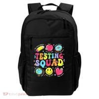 Funny Teacher Test Day Motivational Teacher Testing Squad Backpack thumb 0