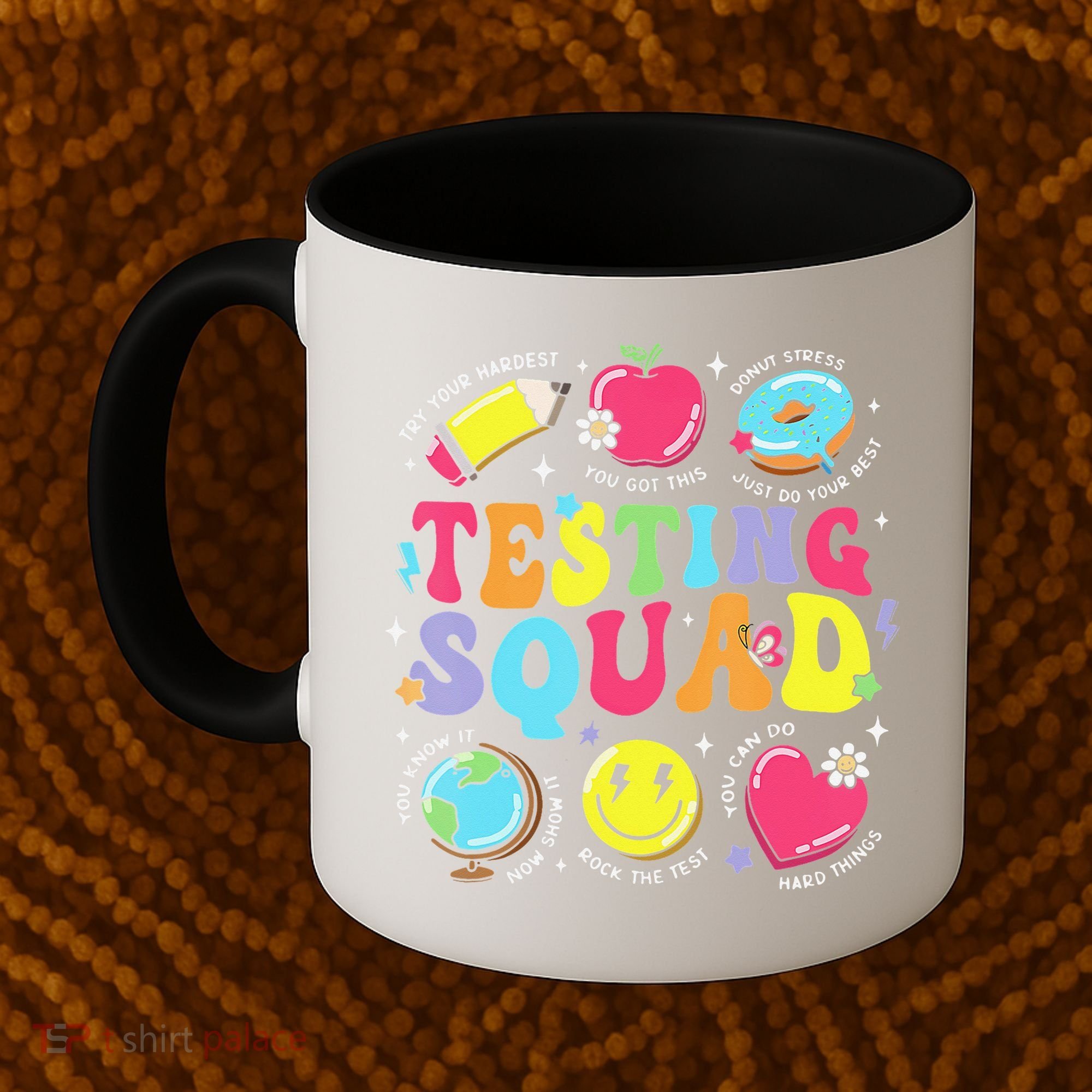 Funny Teacher Test Day Motivational Teacher Testing Squad Coffee Mug
