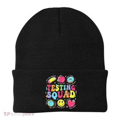 Funny Teacher Test Day Motivational Teacher Testing Squad Beanie