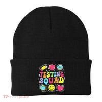 Funny Teacher Test Day Motivational Teacher Testing Squad Beanie thumb 0