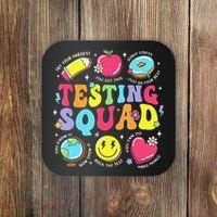 Funny Teacher Test Day Motivational Teacher Testing Squad Coaster thumb 0