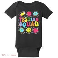 Funny Teacher Test Day Motivational Teacher Testing Squad Baby Bodysuit thumb 0
