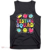 Funny Teacher Test Day Motivational Teacher Testing Squad Tank Top thumb 0