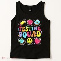 Funny Teacher Test Day Motivational Teacher Testing Squad Tank Top thumb 2