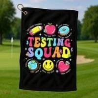 Funny Teacher Test Day Motivational Teacher Testing Squad Golf Towel thumb 1