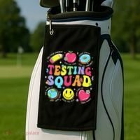 Funny Teacher Test Day Motivational Teacher Testing Squad Golf Towel thumb 2