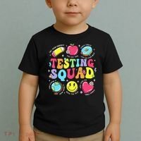 Funny Teacher Test Day Motivational Teacher Testing Squad Toddler T-Shirt thumb 2