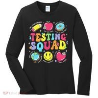 Funny Teacher Test Day Motivational Teacher Testing Squad Women's Long Sleeve Shirt thumb 0
