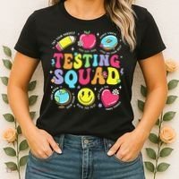 Funny Teacher Test Day Motivational Teacher Testing Squad Women's T-Shirt thumb 2