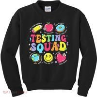 Funny Teacher Test Day Motivational Teacher Testing Squad Kids Sweatshirt thumb 0
