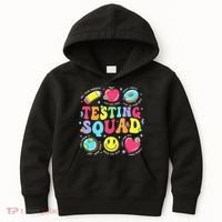 Funny Teacher Test Day Motivational Teacher Testing Squad Kids Hoodie thumb 0