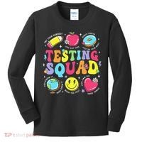 Funny Teacher Test Day Motivational Teacher Testing Squad Kids Long Sleeve Shirt thumb 0