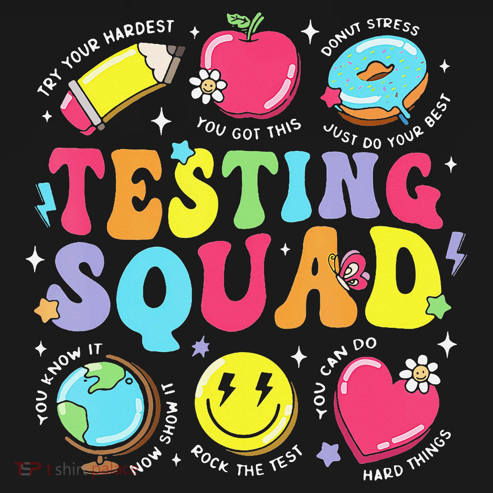 Funny Teacher Test Day Motivational Teacher Testing Squad Tote Bag