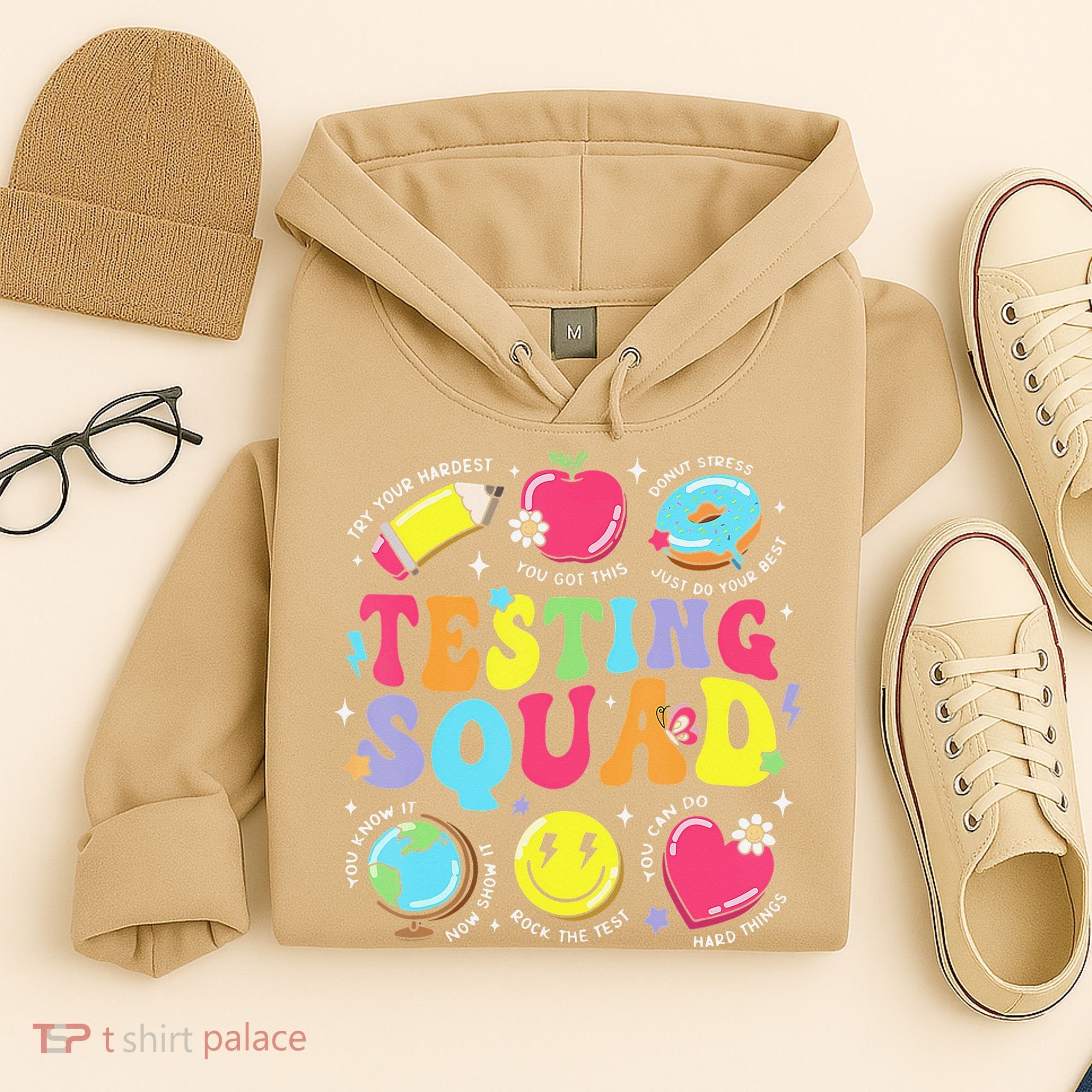 Funny Teacher Test Day Motivational Teacher Testing Squad Hoodie