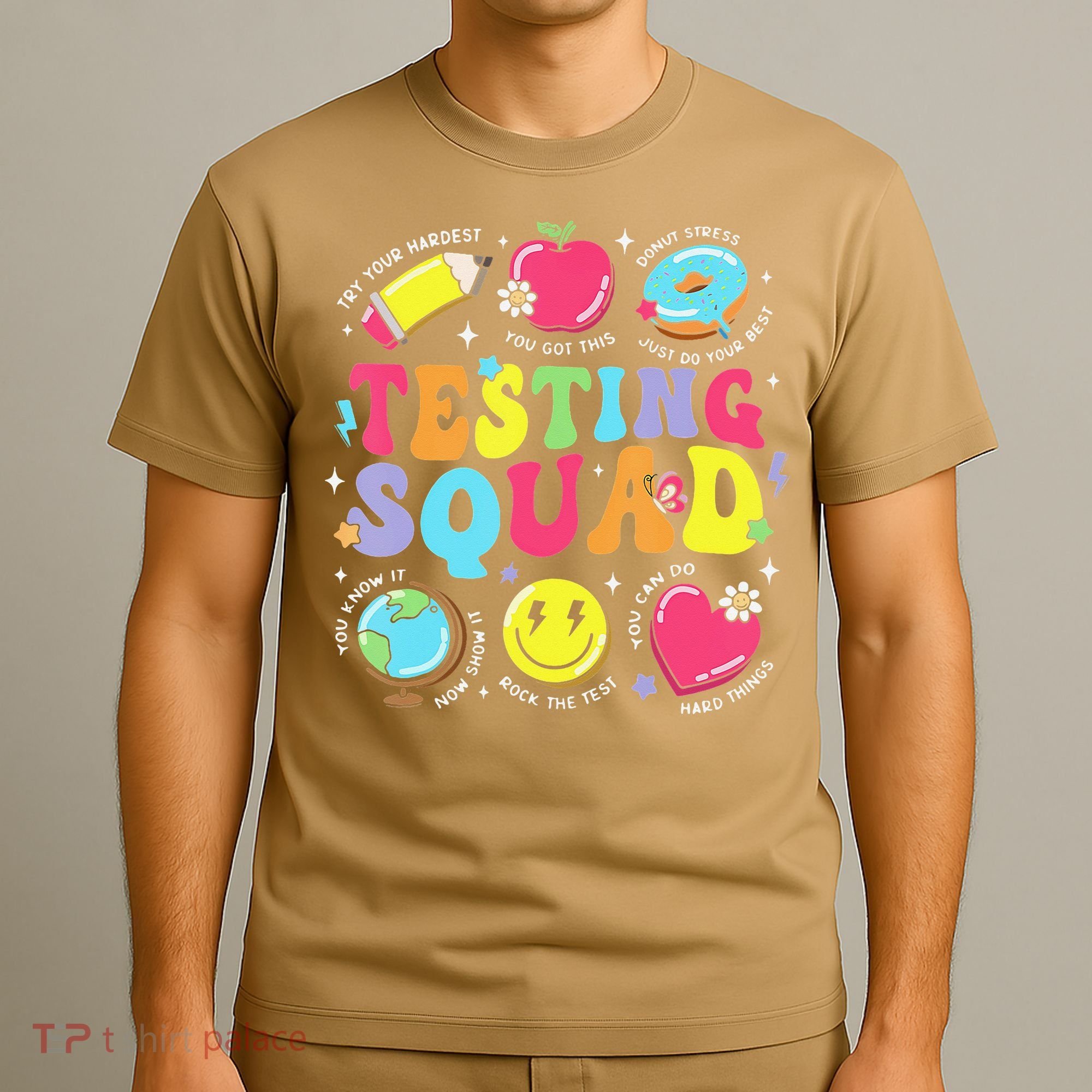 Funny Teacher Test Day Motivational Teacher Testing Squad T-Shirt
