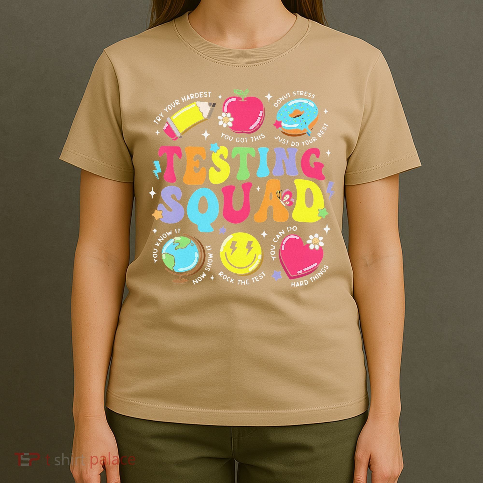 Funny Teacher Test Day Motivational Teacher Testing Squad T-Shirt