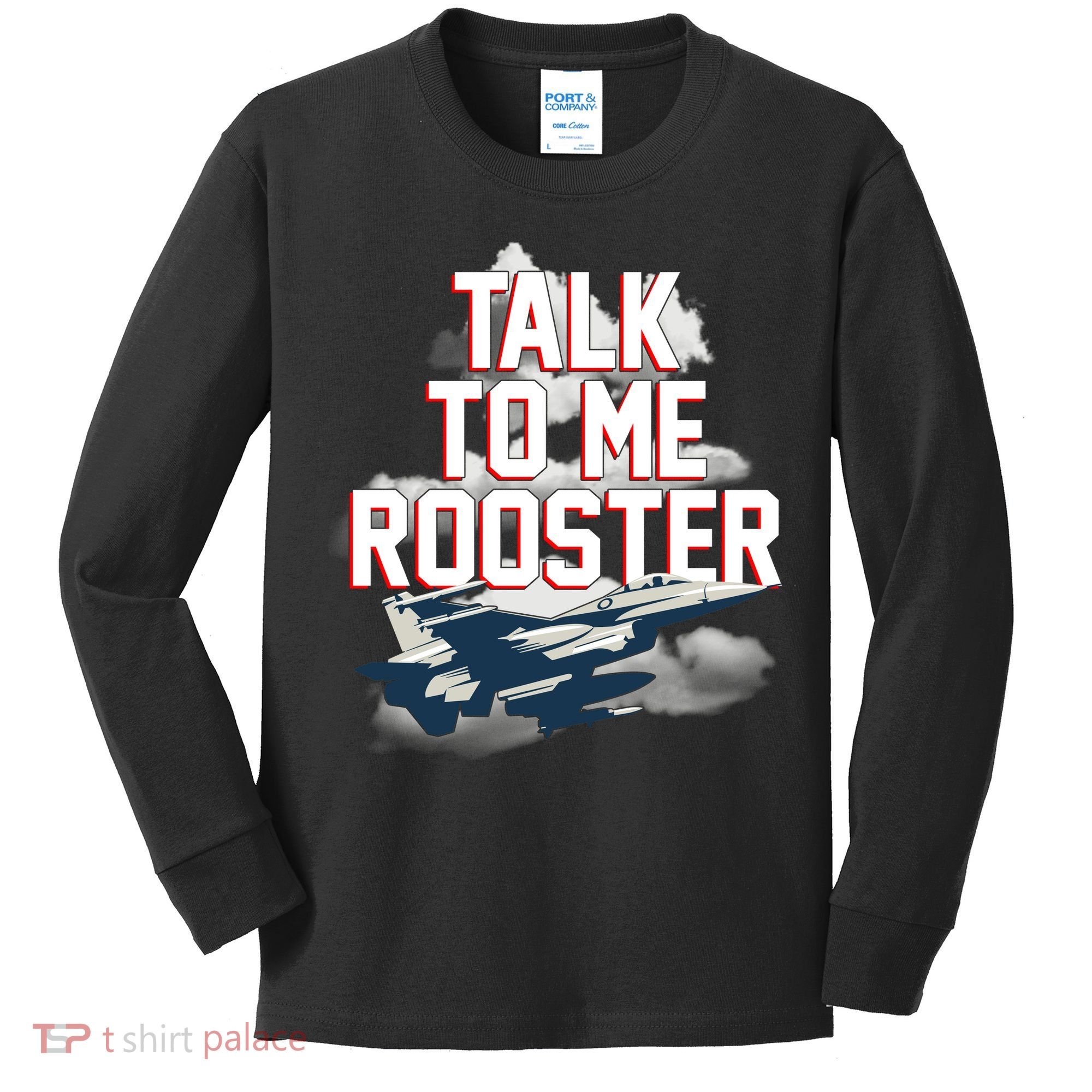 Funny Talk To Me Rooster Kids Long Sleeve Shirt
