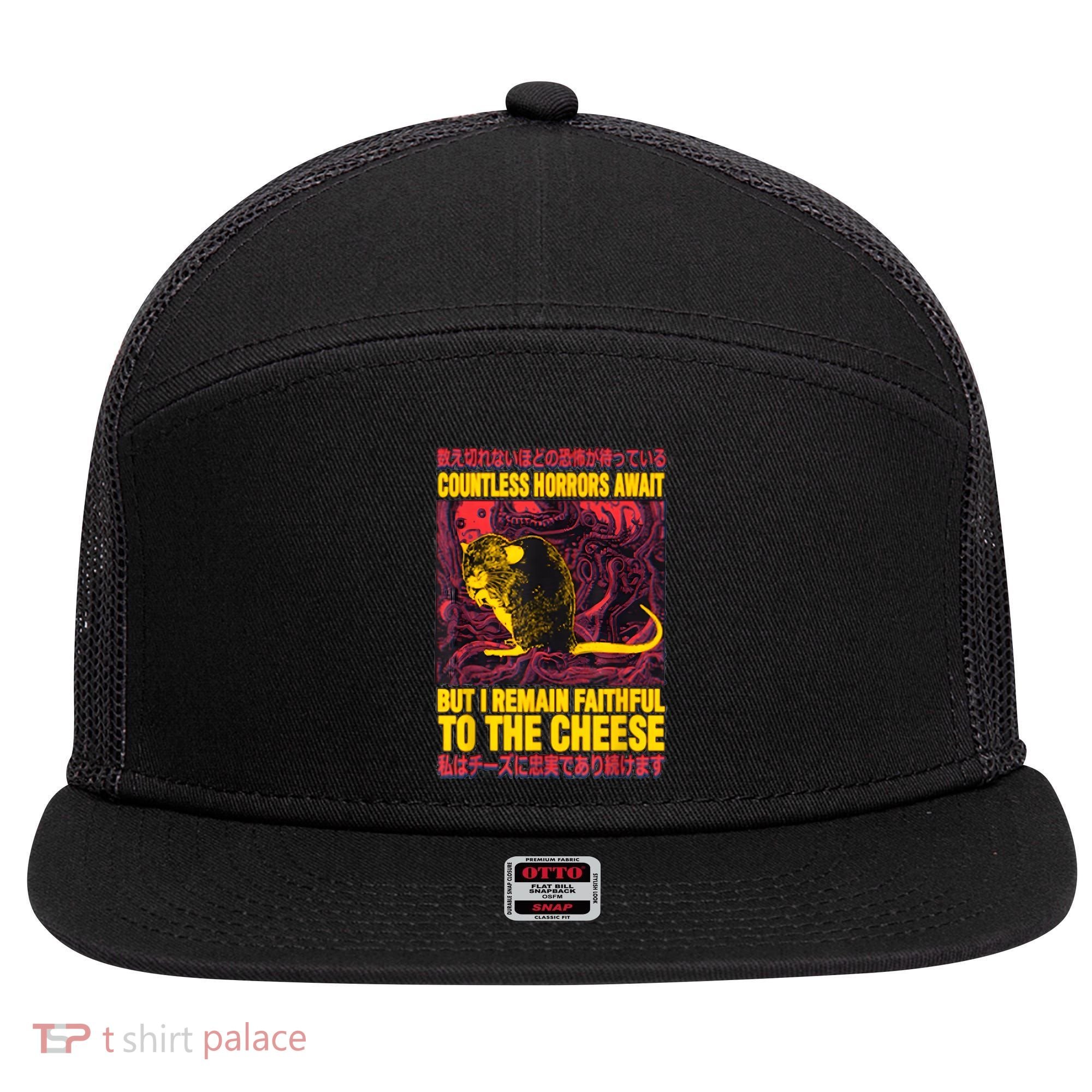 Faithful To The Cheese Japanese Horror Rat 7 Panel Mesh Trucker Snapback Hat