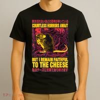 Faithful To The Cheese Japanese Horror Rat T-Shirt thumb 3