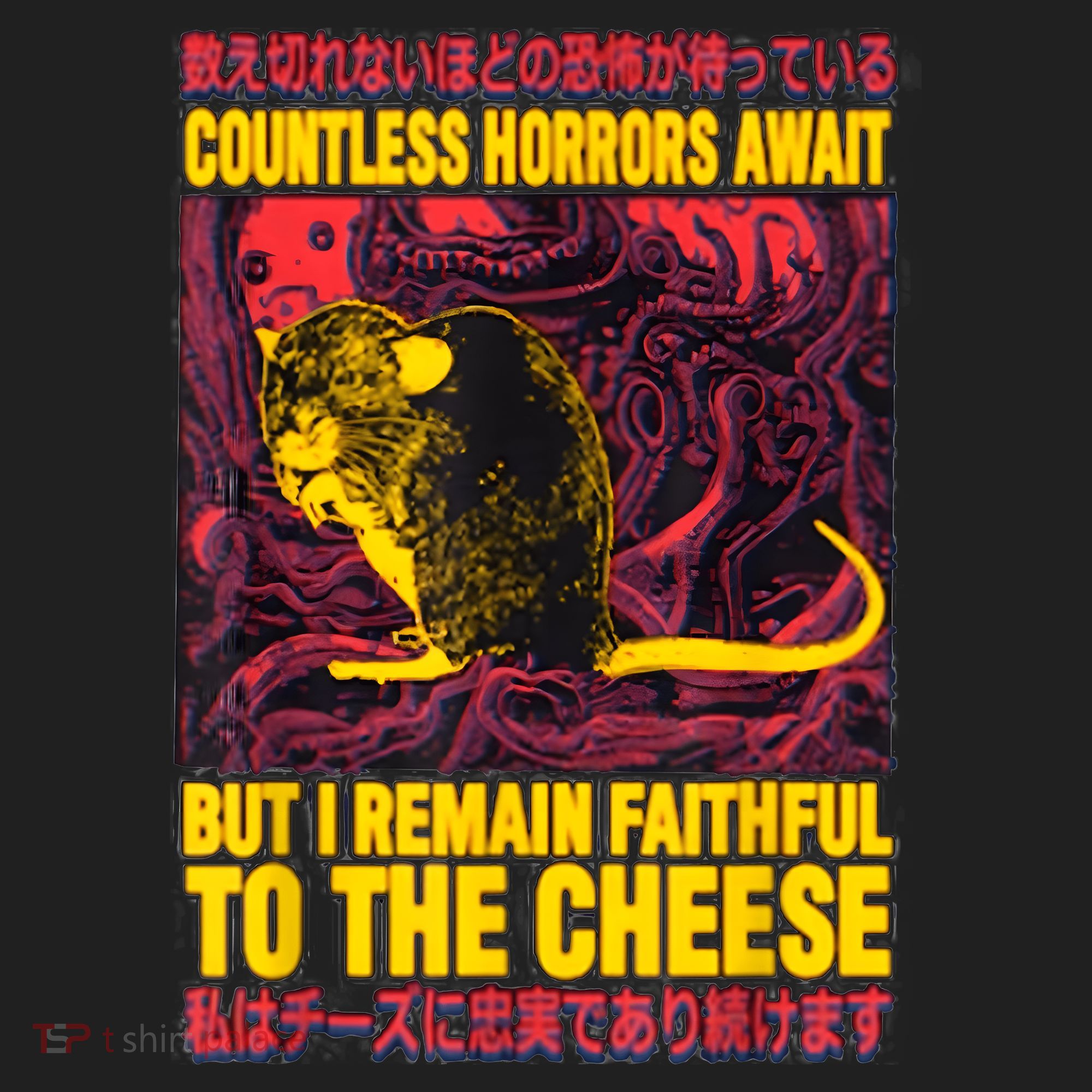 Faithful To The Cheese Japanese Horror Rat Golf Towel
