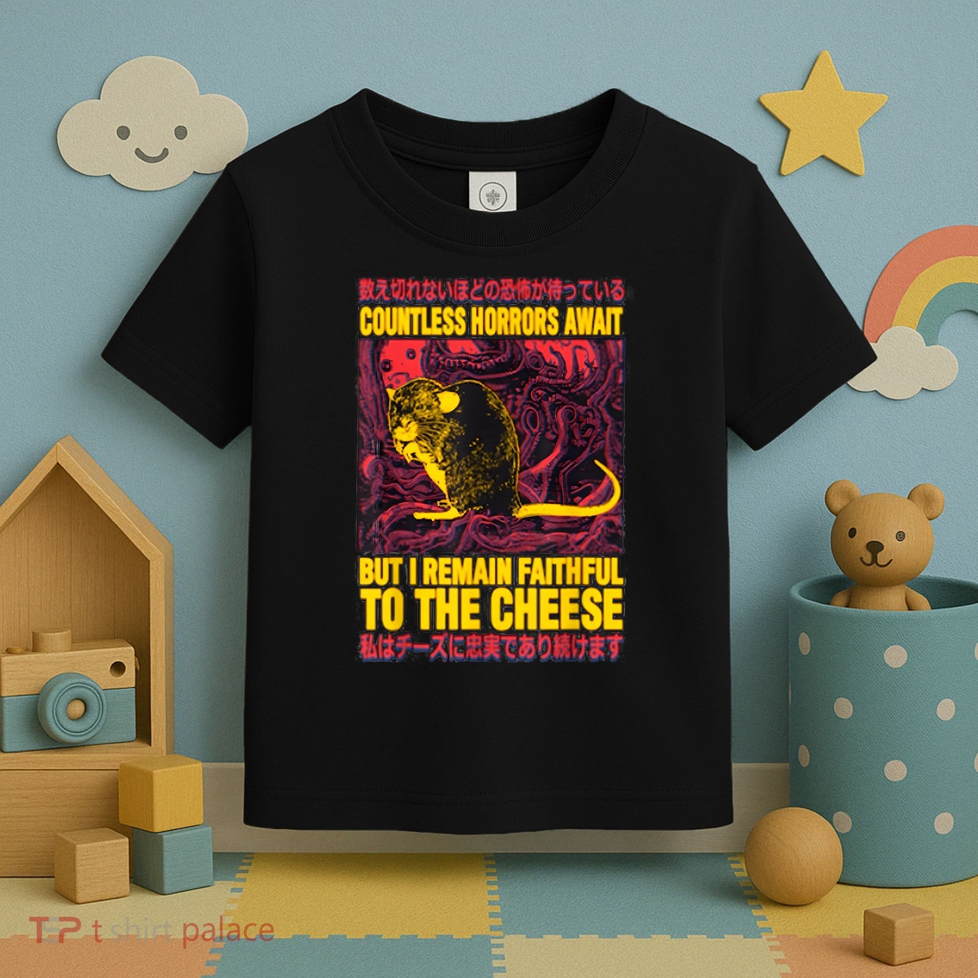 Faithful To The Cheese Japanese Horror Rat Toddler T-Shirt