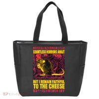 Faithful To The Cheese Japanese Horror Rat Tote Bag thumb 0