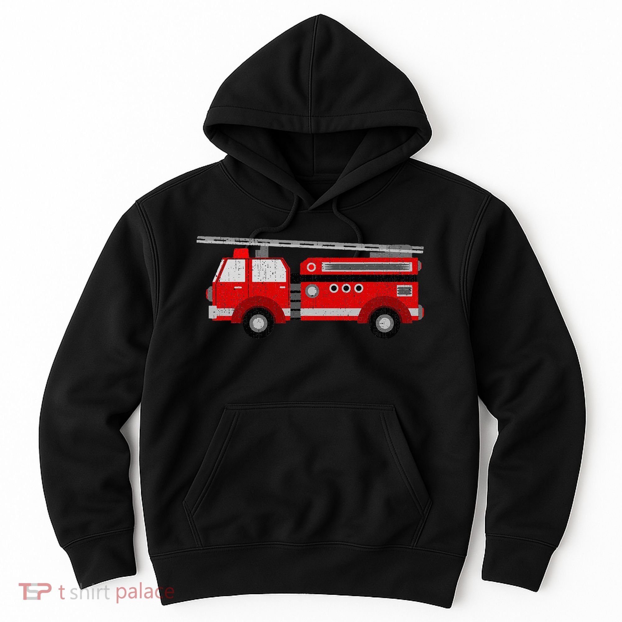 Fire Truck Trucker trailer Ladder Hoodie
