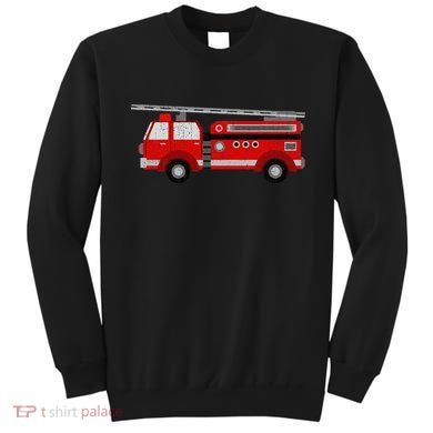 Fire Truck Trucker trailer Ladder Sweatshirt