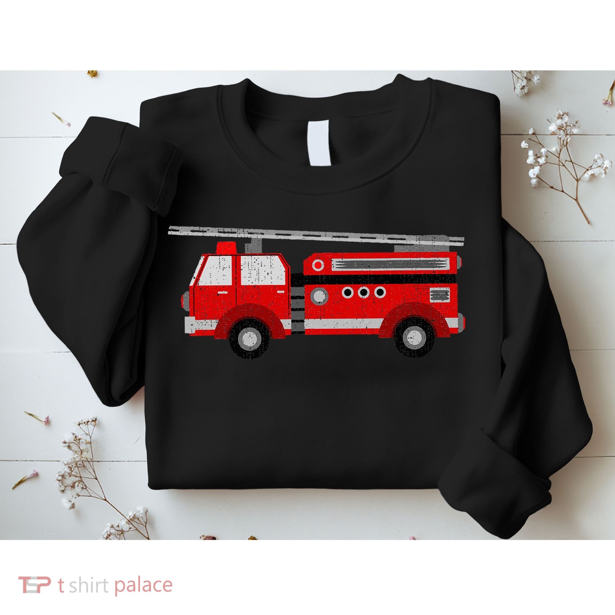 Fire Truck Trucker trailer Ladder Sweatshirt
