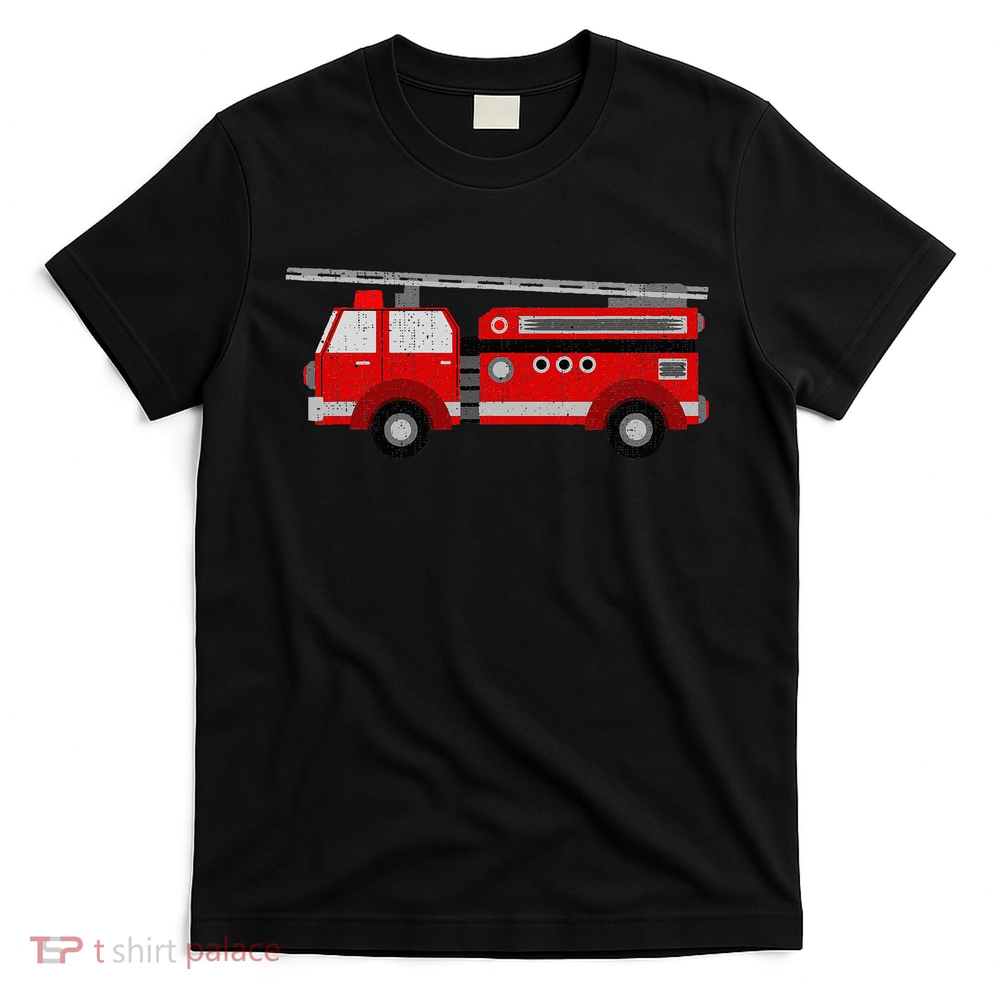 Fire Truck Trucker trailer Ladder T-Shirt