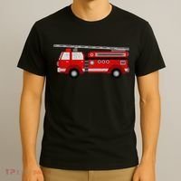Fire Truck Trucker trailer Ladder T-Shirt thumb 3