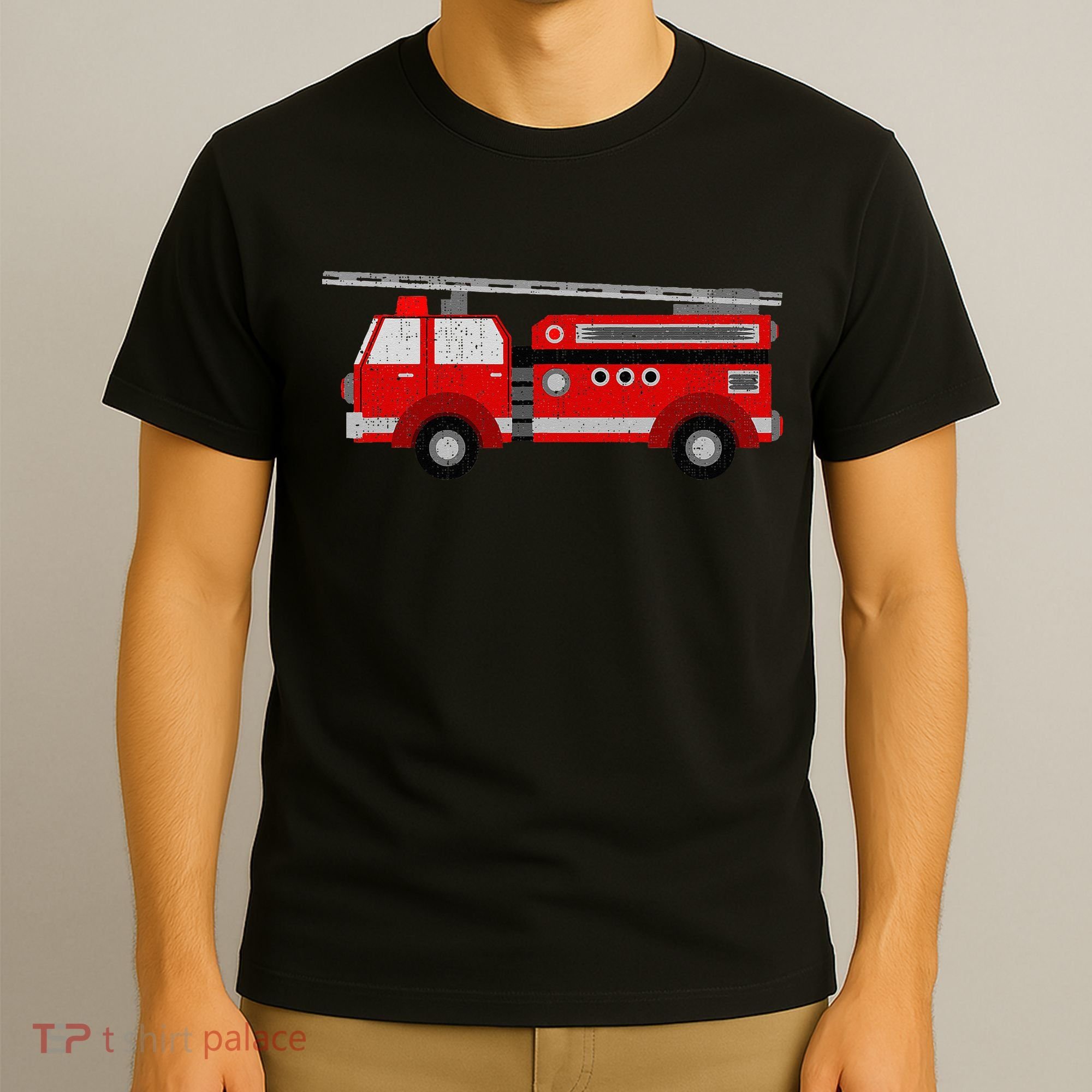 Fire Truck Trucker trailer Ladder T-Shirt