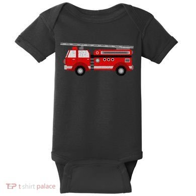 Fire Truck Trucker trailer Ladder Baby Bodysuit