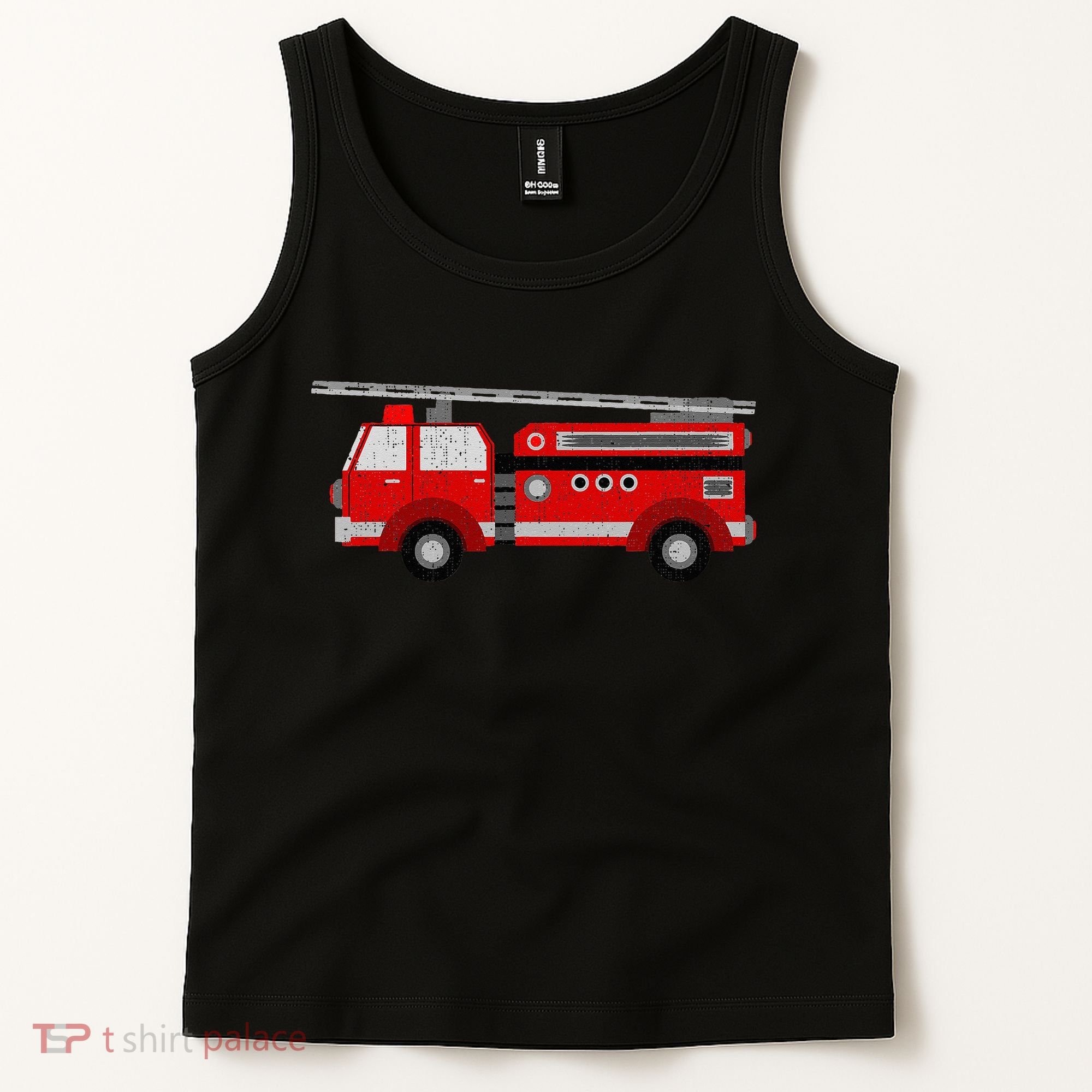 Fire Truck Trucker trailer Ladder Tank Top