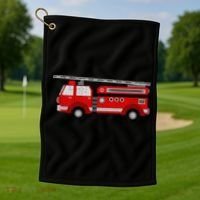 Fire Truck Trucker trailer Ladder Golf Towel thumb 1