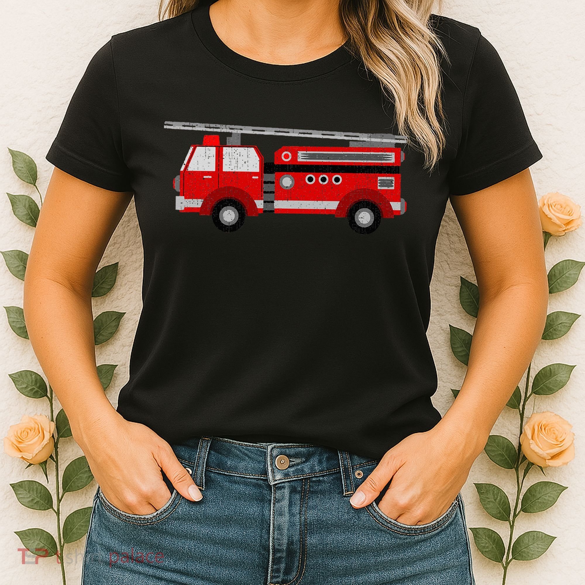 Fire Truck Trucker trailer Ladder Women's T-Shirt