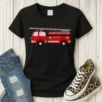 Fire Truck Trucker trailer Ladder Women's T-Shirt thumb 3