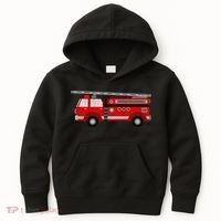 Fire Truck Trucker trailer Ladder Kids Hoodie thumb 0